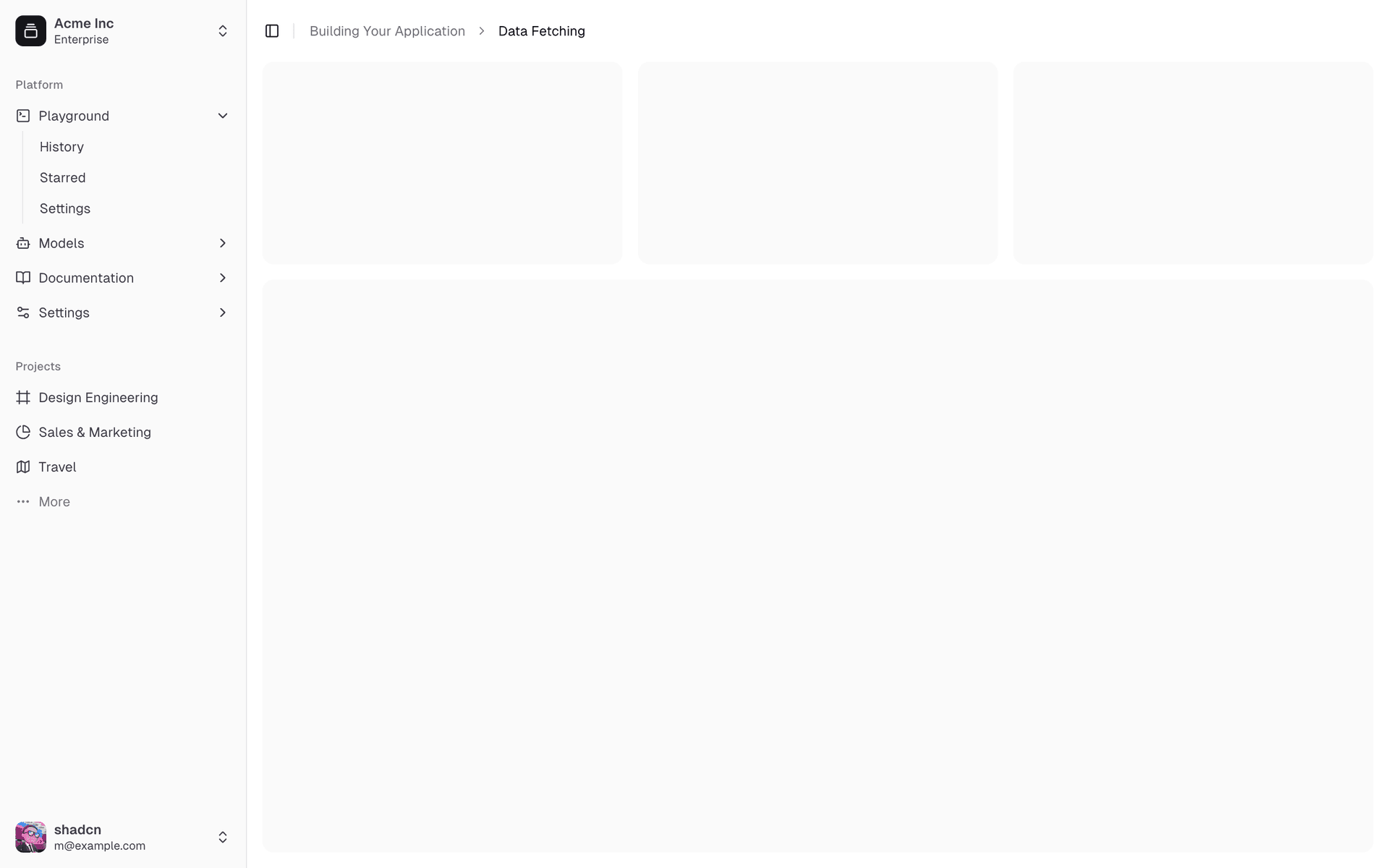 Sidebar - shadcn/ui